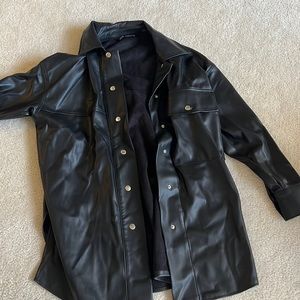 Leather trench coat